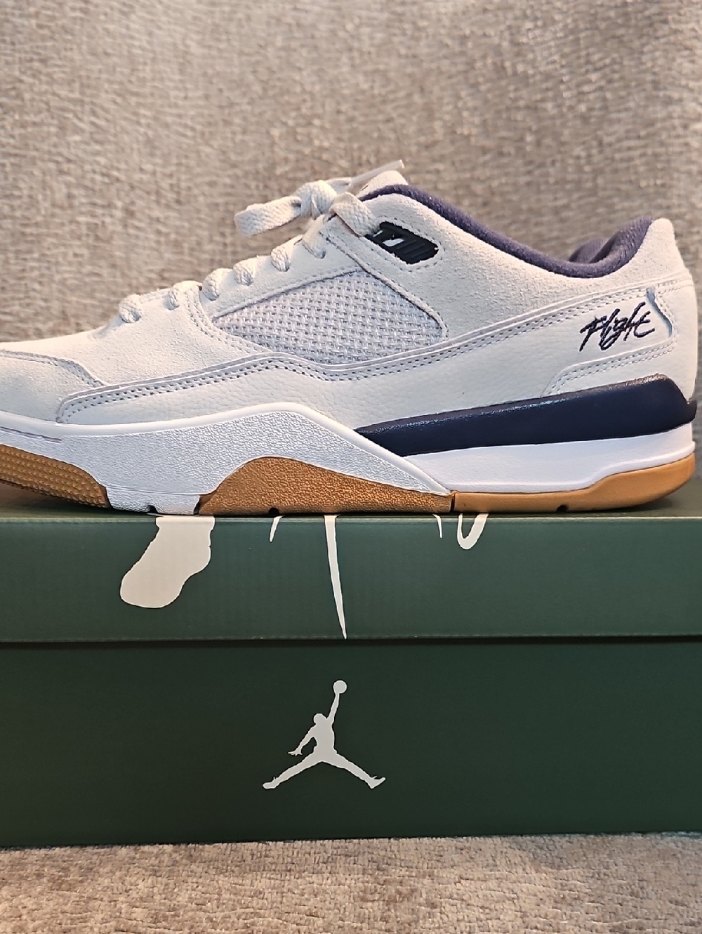 Jordan Flight Court Neutral Gray/Midnight Navy